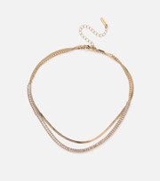 Freedom Jewellery Freedom Gold Diamante Layered Chain Necklace